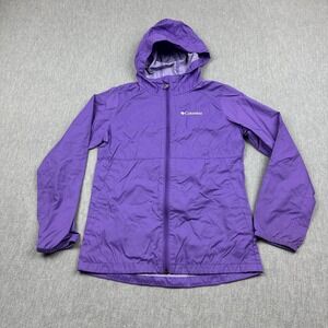 Columbia Jacket Girls Youth Medium 10-12 Purple Switchback II Rain Coat Hooded